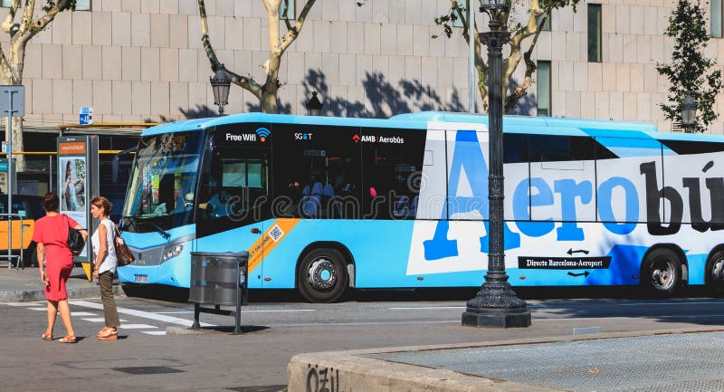 机场Aerobus,巴塞罗那,西班牙.